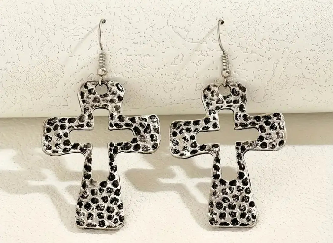 Rustic Cross Earrings